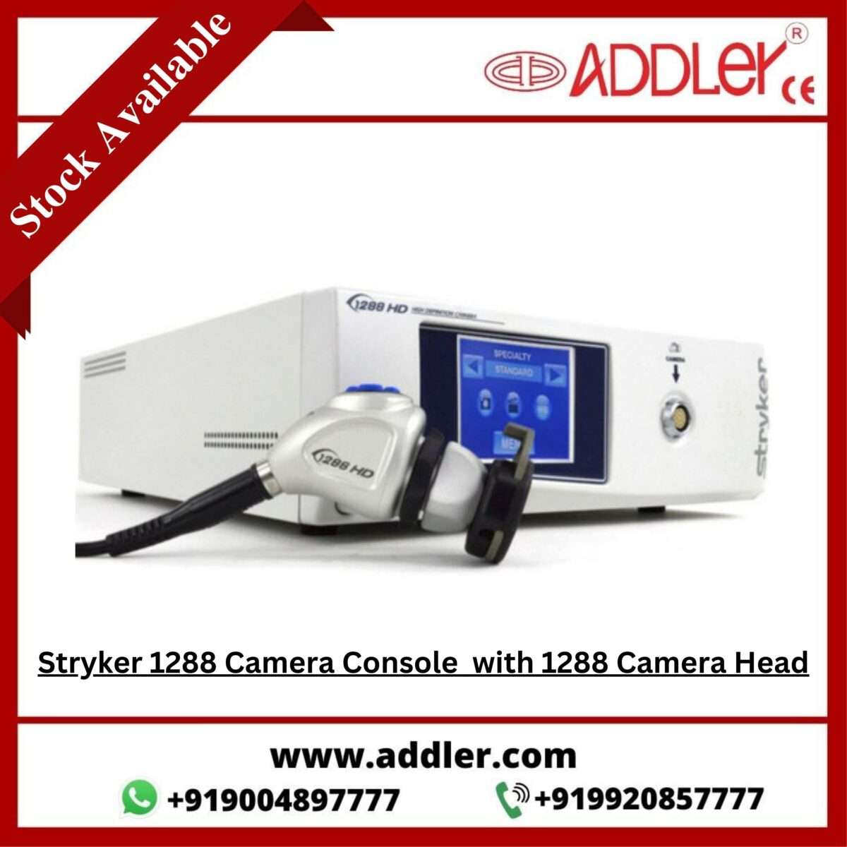 Stryker 1288 HD Endoscopic Camera System Addler