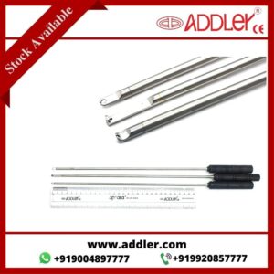 ADDLER Laparoscopic 5 mm Hook type Knot Pusher, L type Knot Pusher, Spoon type Knot Pusher. Set of 3 Laparoscopy Instruments.