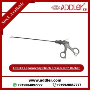 ADDLER Laparoscopy 5mm Endo Clinch Grasper with Rachetc